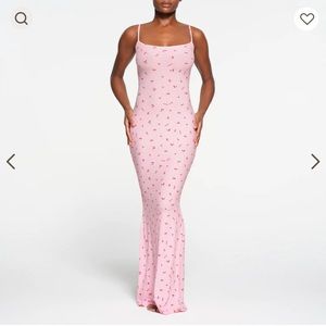 Skims Soft Lounge Long Slip Size XS Color Cherry Print